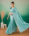 Afs Rutvi Silk Akira Cotton Thread Embroidery Saree